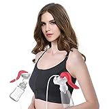 Hands-Free Breast Pumping Bra, Nursing and Pumping Bra with 2 Free Nursing Pads, Convertible Straps, Compatible with Breast Pumps by Medela, Philips Avent, Lansinoh, Bellema, Evenflo Size M