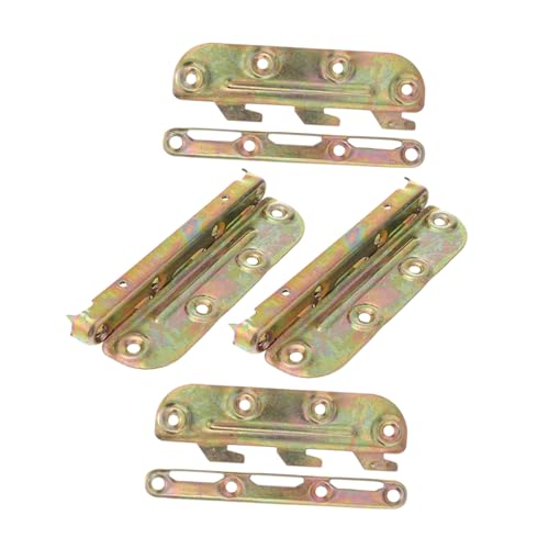 HANABASS 4個ベッドレールブラケット 頑丈属製 連結具 ベッドフレーム固定用 木製ヘッドボード対応 耐久性 簡単取り付け 安定した連結パーツ
