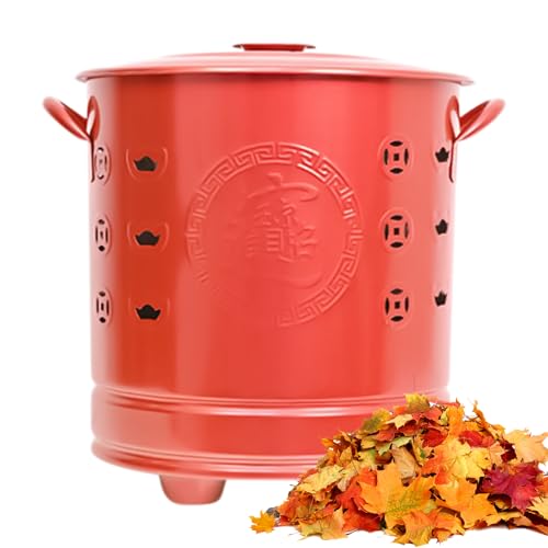 Kixolazr Bruciatore di Carta | Focolare Esterno In Acciaio Con Coperchio,Attrezzature Giardino per Rifiuti Legno e Scarti - Gestione Rifiuti Cortile Giardino Campeggio Esterno