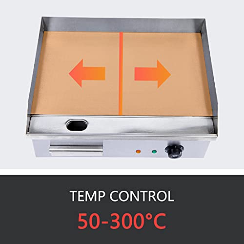 Tbvechi Teppanyaki, Electric Griddle Cooktop Countertop Commercial Flat Top Grill Griddles Bbq Plate Grill Thermostatic Control #TOP5