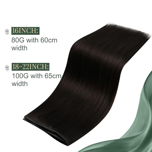 Image of Ugeat 22 Inch Butterfly Weft Hair Extensions Human Hair Dark Brown Butterfly Weft Hair Extensions Brown Butterfly Wefts Human Hair Extension Daily Wear for Long 100G