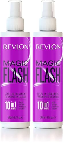 Revlon - Magic Flash - Soin des Cheveux 10 en 1 - Après Shampoing - Soin Cheveux Secs et Abimés - Apporte Hydratation et Brillance - Démêle et Renforce le...