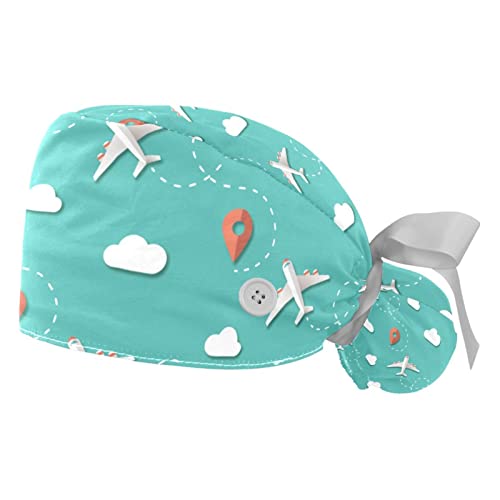 Bonnet de travail avec bouton soulage les oreilles et absorbe la transpiration - Lot de 2