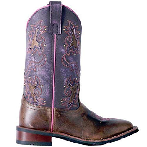 Laredo Womens Lola Square Toe Dress Boots Mid Calf Low Heel 1-2" - Brown, Purple - Size 6 B #TOP2