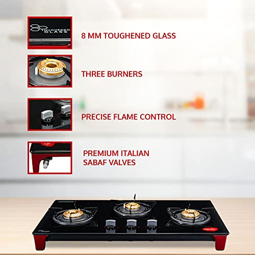 Pigeon by Stovekraft Infinity LPG Gas Stove 3 Burner Manual Ignition