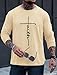 VOGSTART Man Faith Printed T Shirt Muscle Sport Sweatshirt Patterned Print Graphic Crewneck Long Sleeve Comfort Tee Shirt Beige M