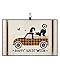 OComster Halloween Truck Witches Cat Golf Towel with Carabiner Clip, Orange Checkered Car Burlap Textured Microfiber Waffle Pattern Golf Towel, Golf Accessories for Cleaning Clubs and Balls, 24x16 in