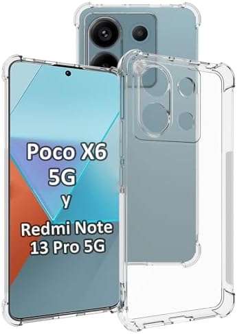 Funda DEDUX Para Xiaomi Redmi Note 13 5G | Color Degradado Transparente Y Negro | TPU Suave Con Refuerzo De Esquinas | Antigolpes