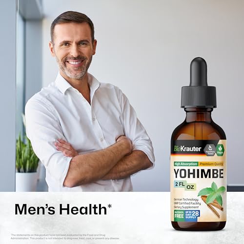 yohimbe tincture - yohimbe bark liquid extract - natural yohimbine - alcohol and sugar free - vegan drops 2 floz