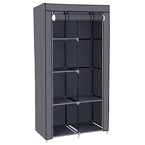 HERZBERG HG8010GRE - Petite Armoire de rangement - Multifonctionnelle - Cadre en tubes d'acier de haute qualité - Couverture en tissu non tissé - Gris Cover