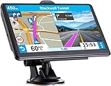 GPS Navigator for Car Truck RV, Latest 2025 Map, 7 inch Touch Screen Real Voice Spoken Turn-by-Turn Direction Reminding Navigation System for Cars, Vehicle GPS with Speed and Red Light Warning