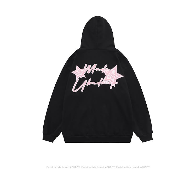 CYee Men's Baggy Graphic Zipper Hoodies Acubi Y2k Drawstring Outwears Punk Harajuku Jacket Preppy Long Sleeve Pullover4