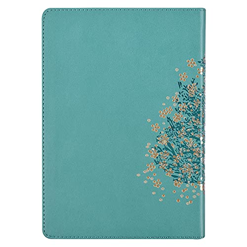 Christian Art Gifts Classic Journal Be Still And Know Psalm 46:10 Floral Inspirational Scripture Notebook, Ribbon Marker, Teal/Gold Faux Leather Flexcover, 336 Ruled Pages Imitation Leather – January 1, 2021 - Image 3