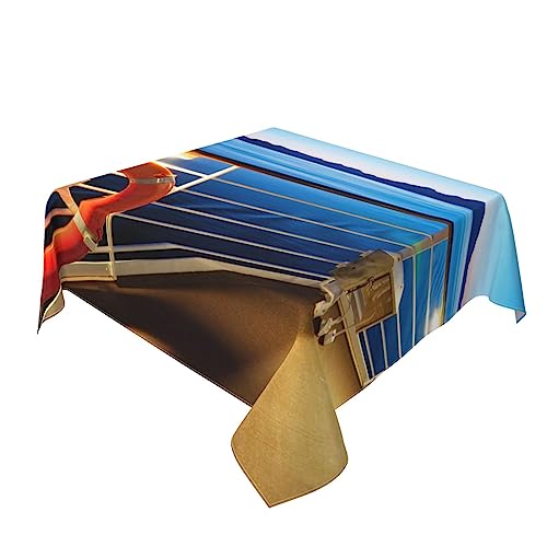 Nappe infroissable bateau de croisière pour table carrée de cuisine et jardin