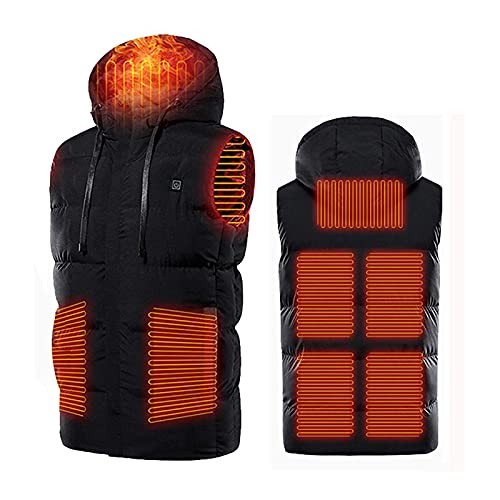 PINGJIA Gilet Chauffant À Infrarouge Lointain d'hiver, Unisexe Chauffé Gilet Veste Électrique avec Gilet De Vêtement À Chargement USB À 3 Températures pour Moto, Extérieur, Chasse, Camping Cover
