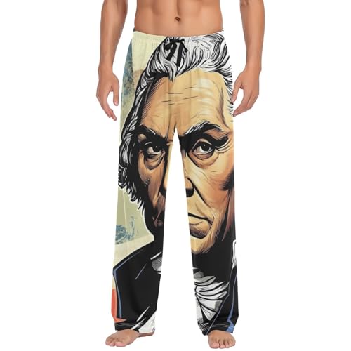 Men's Pajama Bottoms Alexander Hamilton Flag Lounge Pajama Pants Sleep Bottoms with Pockets for Men S