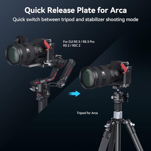 SMALLRIG Base Plate for Sony A7C II/A7CR, Bottom Mount Plate (Black) with Built-in Quick-Release Plate for Arca QD Socket - Image 2