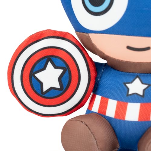 Image of Mirada Marvel Captain America Soft Plush Toy - 22cm | Official Licensed Superhero Stuffed for Kids, Boys & Girls | Super Cuddly Character Toy for Fans | Perfect for Birthday Gifts /Christmas /Diwali