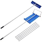 JOSTYLE Roof Snow Rake Removal Tool with 2 Cutting Blade Reach to 24Feet, Upgraded Dual Conversion Head Snow Rake for House Roof with Wheels and Effortless Snow Slide
