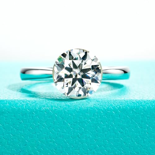 AnuClub Moissanite Engagement Rings 2CT D Color VVS1 925 Sterling Silver Moissanite Invisible Setting Wedding Promise Ring for Women with Certificate 7 — view 2