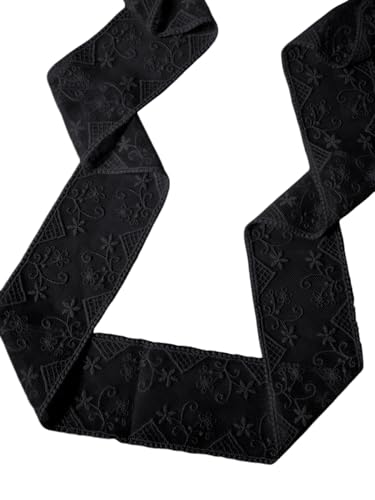 Image of RoseSeek Women's Lace Sheer Mesh Waist Scarves Lightweight Thin Skinny Scarfs Shawl Fashion Accessories