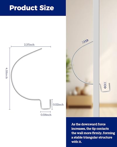 Image of PinCute Picture Hangers, Heavy Duty Drywall Hooks for Hanging, Stainless Steel Picture Hanging Hooks Holds Up to 100 lbs, Hang Photos, Art, Clock, Mirror,or Planters (30 PCS)