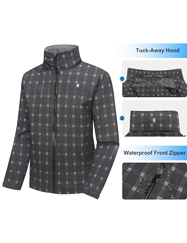Little Donkey Andy Rain Jacket Men's Waterproof Windbreaker Rain Shell Jacket with Hood Lightweight Hooded for Hiking, Travel4