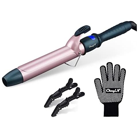 CkeyiN Curling Wands 38mm, Curling Irons for Long&Short Hair with Glove 80 ℃ ~ 230 ℃ Adjustable ,Automatic Shut-Down ,LCD Screen (38mm) Cover