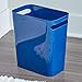 iDesign Una Rectangular Trash Can with Handles, Waste Basket Garbage Can for Bathroom, Bedroom, Home Office, Dorm, College, 12-Inch, Navy Blue