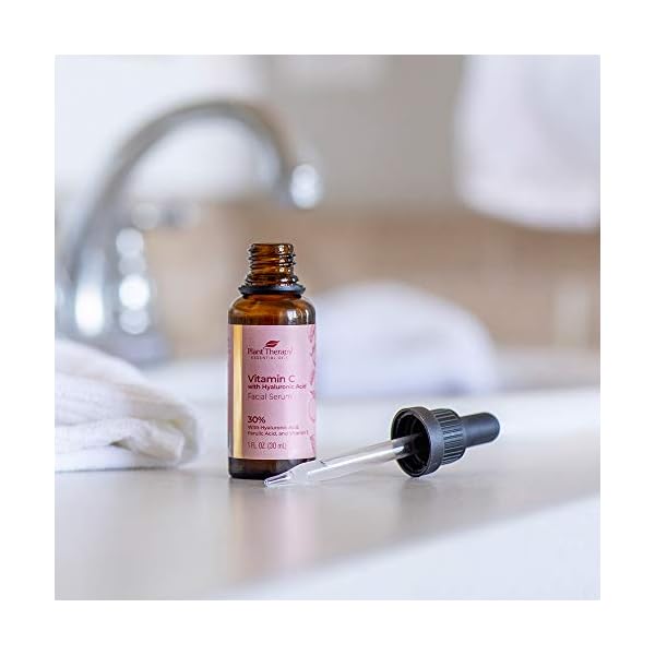 Plant-Therapy-Facial-Serum-with-Vitamin-C-Hyaluronic-Acid-1-oz-with-30-Hyaluronic-Acid-Ferulic-Acid-and-Vitamin-E-Reduces-the-Appearance-of-Fine-Lines-Wrinkles Plant Therapy Vitamin C Face Serum & Hyaluronic Acid, Anti-Aging Serum with Ferulic Acid, Vitamin E, Brightening Serum for Fine Lines & Wrinkles, 1 oz