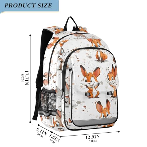 Sac à dos d'école motif renard idéal contre le désordre
