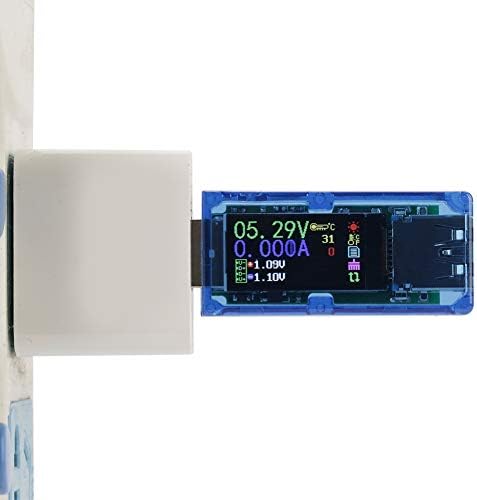 USB Tester Color LCD Voltmeter USB Voltage Tester Ammeter Current Power Capacity Meter Detector Reader Multimeter Charger USB Electrical Resistance Safety Tester Capacity of Power Banks with USB Load