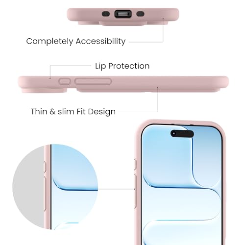 Coque iPhone 17 Air rose silicone avec support orientable et dragonne métal