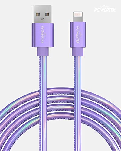 Liquipel Powertek Iphone Charger Cable [Mfi Certified], Fast Charging 6Ft Lightning To Usb Cord Adapter, Compatible For Ipad, Metallic Shine (Purple) #TOP1
