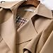 shownicer Damen Trenchcoat Jacke Cardigan Zweireiher Langer Mantel Winddichter Wintermantel Windjacke Übergangsmantel mit Taschen Einfarbig Revers Damenmantel mit Knöpfen A Khaki M