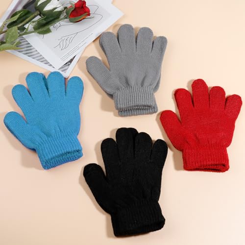 Image of ONESING 12 Pairs Kids Gloves - Warm Knitted Winter Gloves Bulk for Girls Boys | Children Gloves Designed for Cold Weather