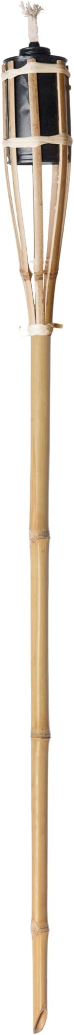 Natural Handmade Bamboo Garden Tiki Torch 60cm/90cm/120cm - for use with Parrafin or lamp Oil (90cm, Single)