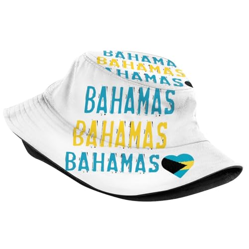 Image of Bahamas Flag Bucket Hats Fashion Sun Cap Packable Flag Fisherman Hat for Women Men Summer Travel Hat