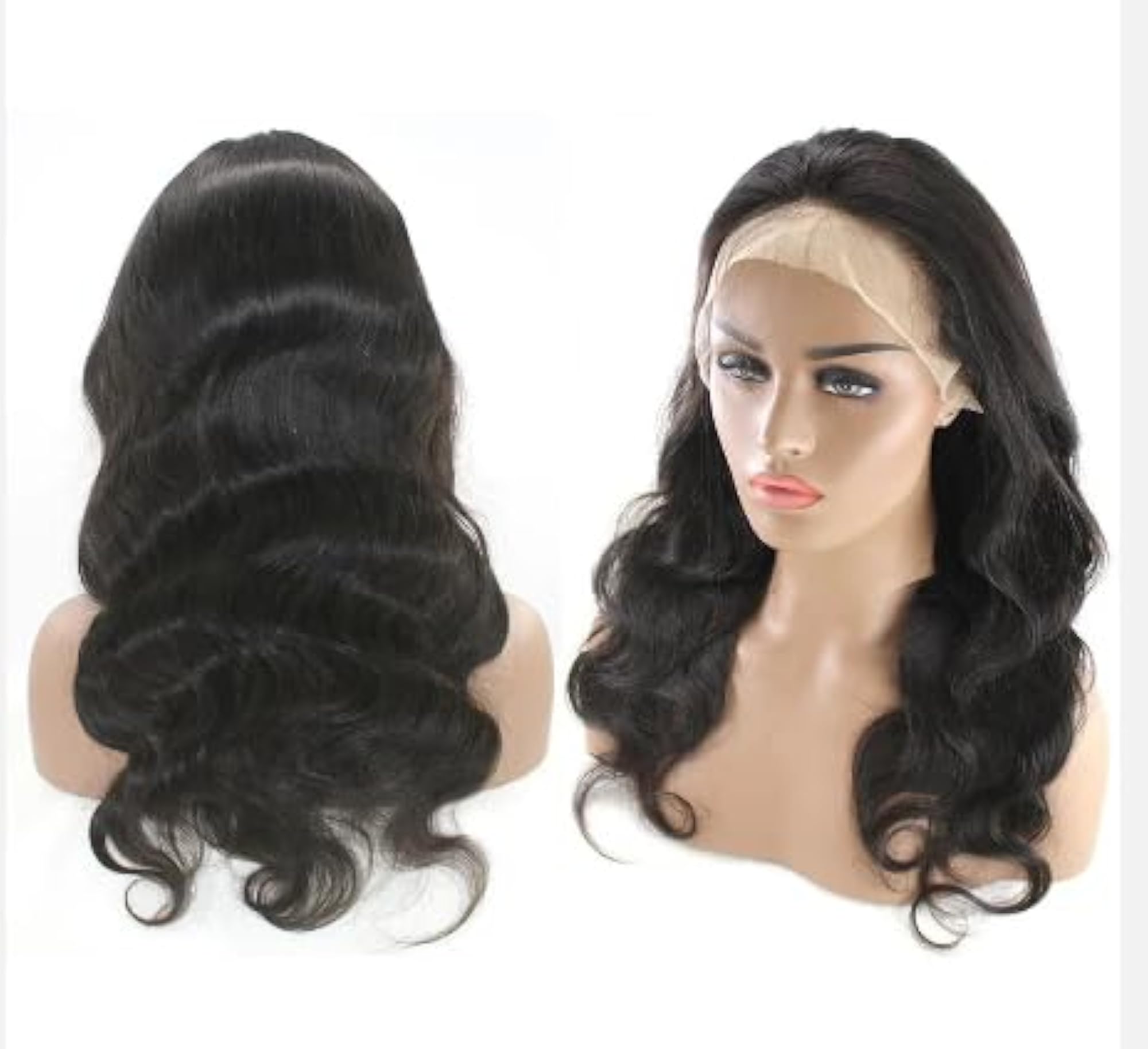 Women's 24 Inch Natural Black Wavy Glueless Adjustable Wig