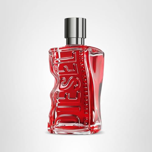 Diesel D RED Eau de Parfum Spray Cologne for Men, Fougere, Notes of Red Grapefruit and Sandal Wood, 1.1 Fl Oz