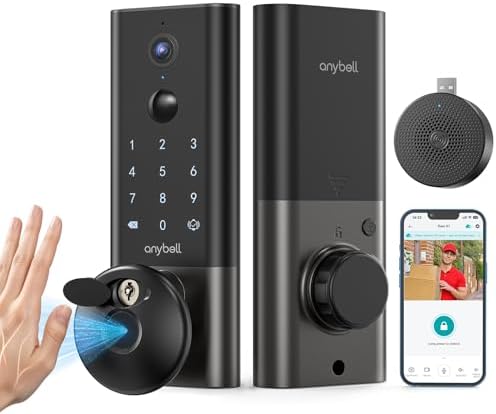 Palm Vein Smart Lock with 2K Security Camera & Video Doorbell, An...