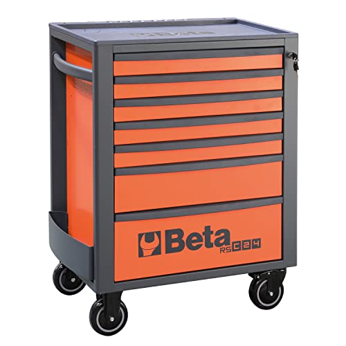 Beta Rsc24/7-O - Cassettiera Porta Attrezzi Completa Da Officina Con 7 Cassetti E 4 Ruote Ø 125 Mm. Cassettiera Portautensili Personalizzabile Con Acc