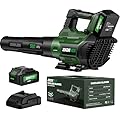 20V Cordless Leaf Blower, 580CFM Electric Leaf Blower with 4.0Ah Battery and 2A Fast Charger, 3 Levels Adjustable Speed Up to 160MPH, Handheld Blower for Snow Blowing, Yard Care(Suitable Makita 18V)