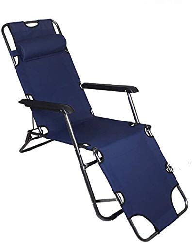 XYSoeMY Foldable Outdoor Garden Sunloungers Zero Gravity Locking Lounge Chair Recliner for Outdoor Beach Patio Pool Garden Chairs (Color : Navy, Size : One size)