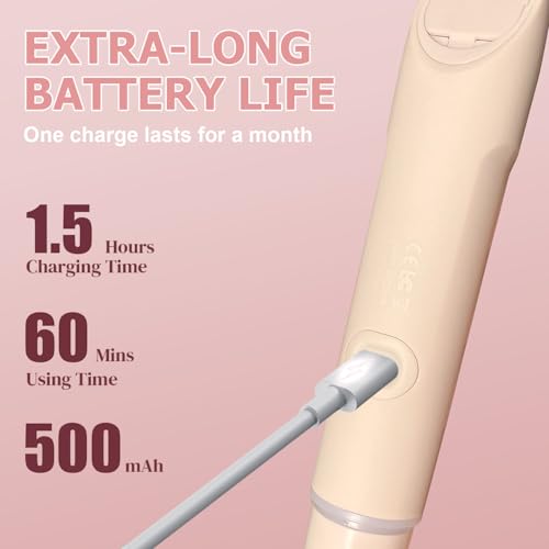 2 in 1 Bikini Trimmer for Women, Led Electric Dual Head Shaver Women, Rechargeable & Waterproof, Painless for Sensitive Skin, Electric Bikini Trimmer for Bikini Line & Pubic, Legs, Face, Underarms — view 5