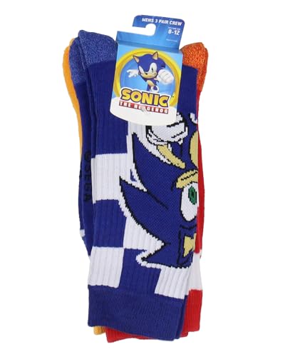 Bioworld Sonic The Hedgehog Adult Checker Board Character Design 3-Pack Crew Socks Mid-Calf For Men And Women - Image 6