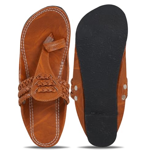 Image of DFR Ethnic Sandals For Boys Men, Comfortable Men's Rajasthani Slipper Chappals