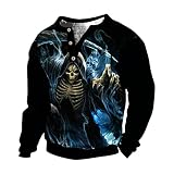 Men's Comfortable Casual Shirt 3D Printed Long Sleeve Blouse Tops Lapel Button Loose Fashion Sweatsh