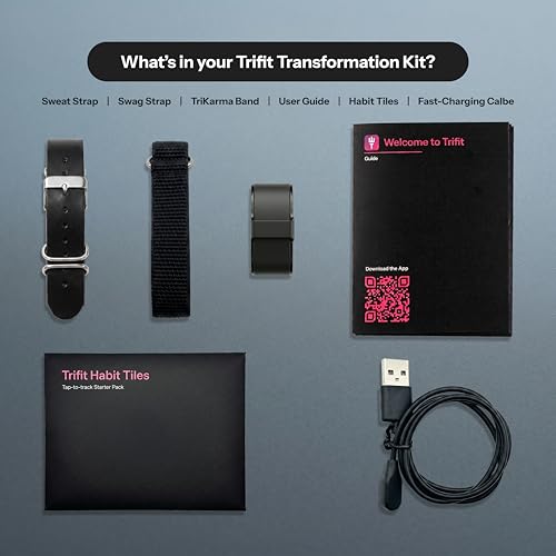 Image of Transformation Kit with TriKarma Band, Mind Body Soul Fitness Tracker with HRV, Sleep and More, Tap-to-Track Habit Tiles, IP68 Water Resistant, 10 Day Battery, Android and iOS