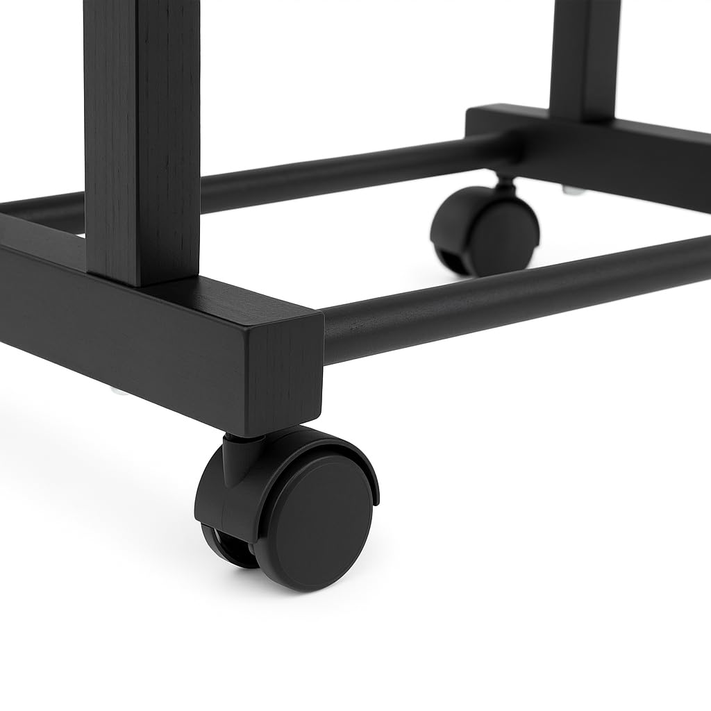 Compactor Hector RAN11619 - Galán de noche doble de madera con ruedas, 28,5 x 43 x 97 cm, fabricado en Italia, color negro